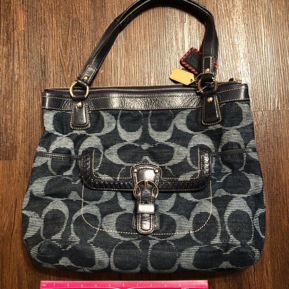 Authentic COACH blue denim bag and wallet set purse - Picture 11 of 11